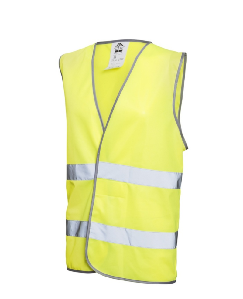 GILET DE SECURITE IVOIRE SAFETY JAUNE DEUX BANDES REFLECHISSANTES CLASSE 2