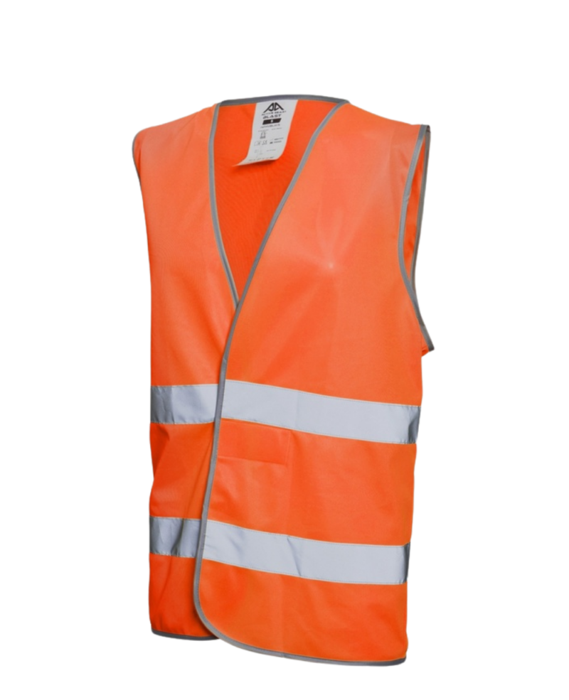 GILET DE SECURITE IVOIRE SAFETY ORANGE DEUX BANDES REFLECHISSANTES CLASSE 2