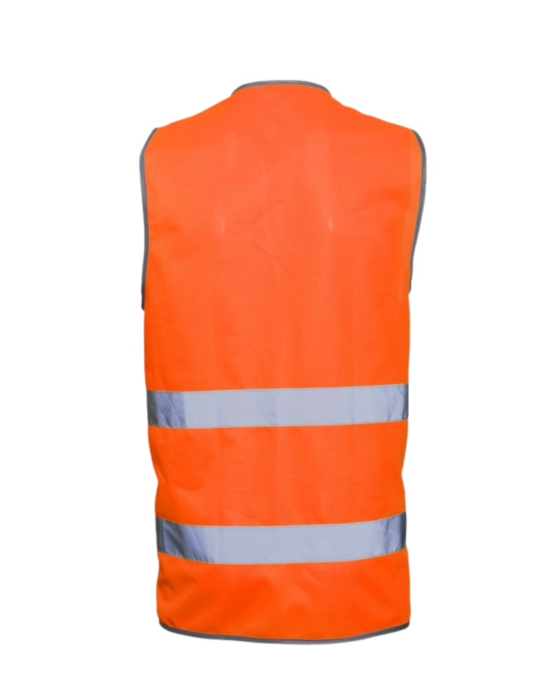 GILET DE SECURITE IVOIRE SAFETY ORANGE DEUX BANDES REFLECHISSANTES CLASSE 2 – Image 2