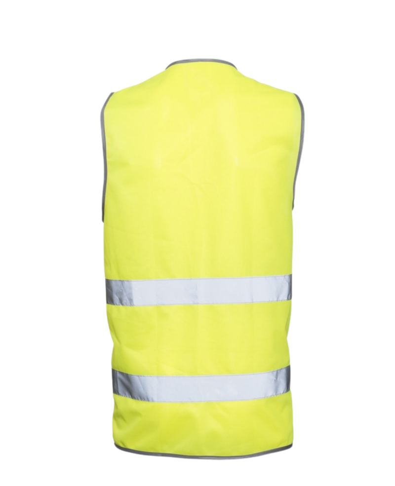 GILET DE SECURITE IVOIRE SAFETY JAUNE DEUX BANDES REFLECHISSANTES CLASSE 2 – Image 2