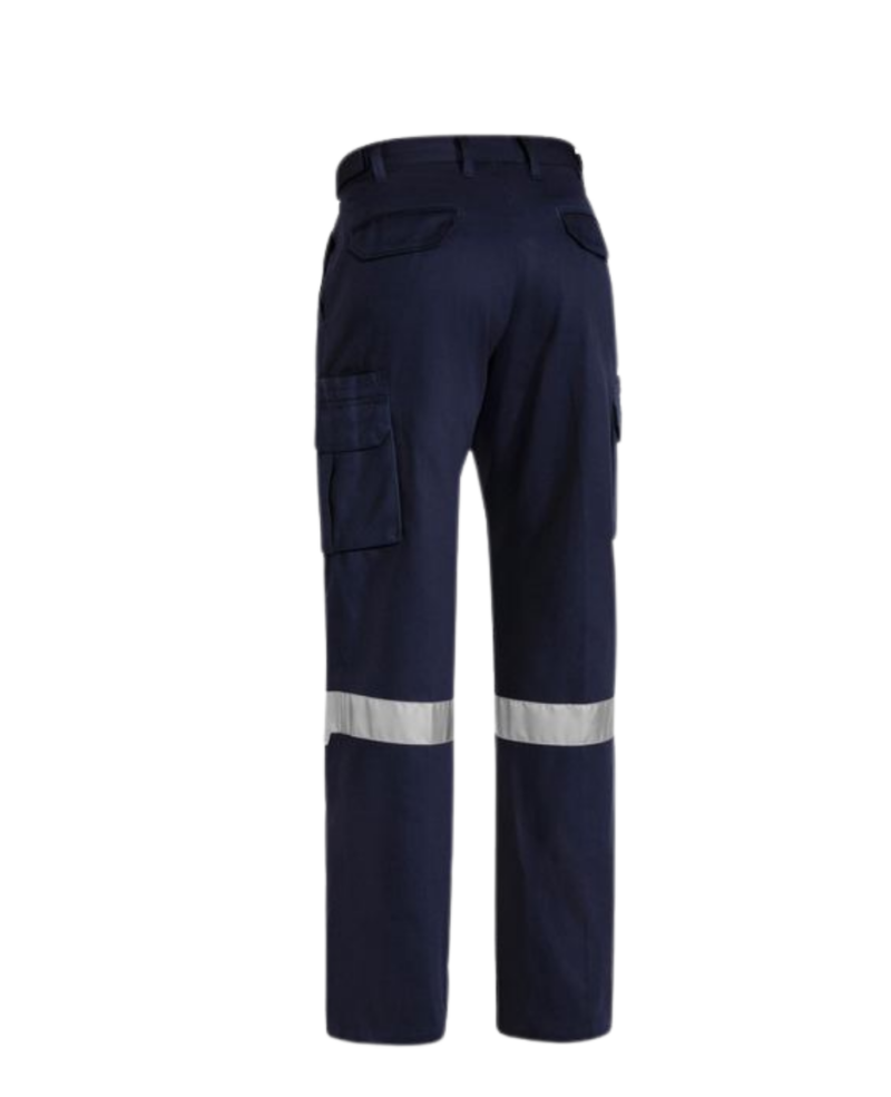 PANTALON BISLEY BLEU CARGO 8 POCHES + BANDES REFLECHISSANTES 3M 100% COTON – Image 2