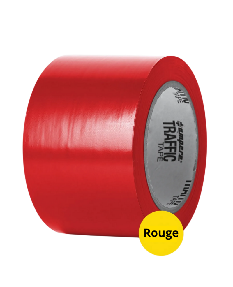 RUBAN ADHESIF DE MARQUAGE AU SOL ROUGE - AMPERE TRAFFIC TAPE® SERIE 1, 50MM X33 METRES