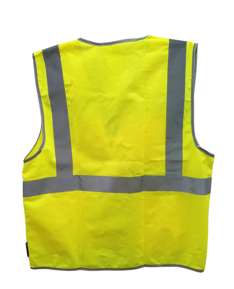 GILET DE SECURITE MULTIFONCTION JAUNE IVOIRE SAFETY POCHES + BANDES – Image 2