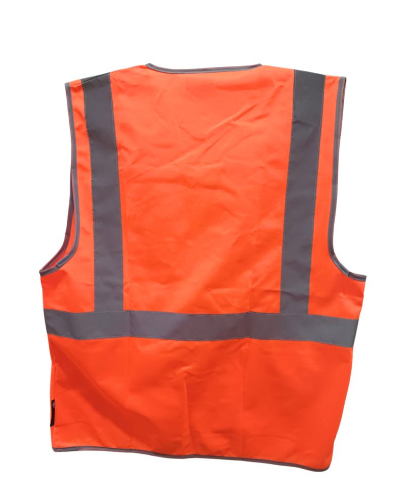 GILET DE SECURITE MULTIFONCTION ORANGE IVOIRE SAFETY POCHES + BANDES – Image 2