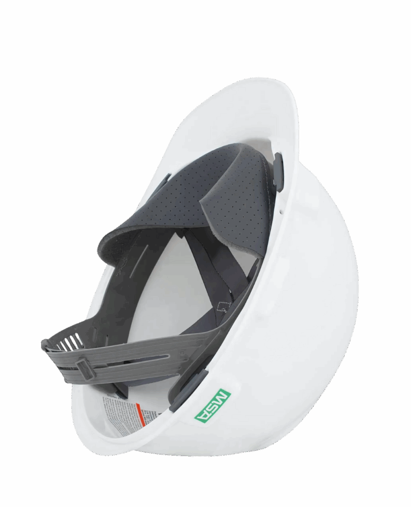 Casque de sécurité MSA V-Gard, non ventilé, blanc – Image 2