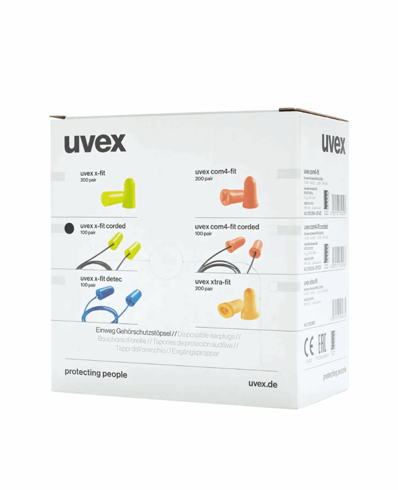 BOUCHON D'OREILLE UVEX X-FIT AVEC CORDE (BOITE DE 100 PAIRES) – Image 2