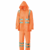 ENSEMBLE DE PLUIE AQUA, VESTE + PANTALON, ORANGE FLUO AVEC BANDES REFLECHISSANTES
