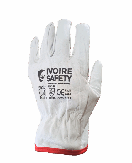 GANT MAITRISE IVOIRE SAFETY AMS-1215 EN CUIR SOUPLE FLEUR DE BUFFLE