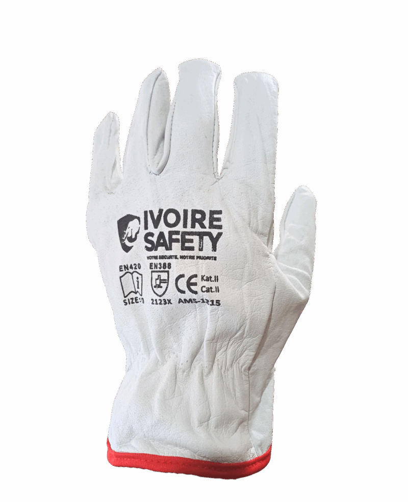 GANT MAITRISE IVOIRE SAFETY AMS-1215 EN CUIR SOUPLE FLEUR DE BUFFLE