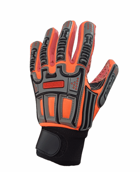 GANT ANTI-COUPURE HEXARMOR, CUT E/ANTI-IMPACT/PICOT, HV ORANGE