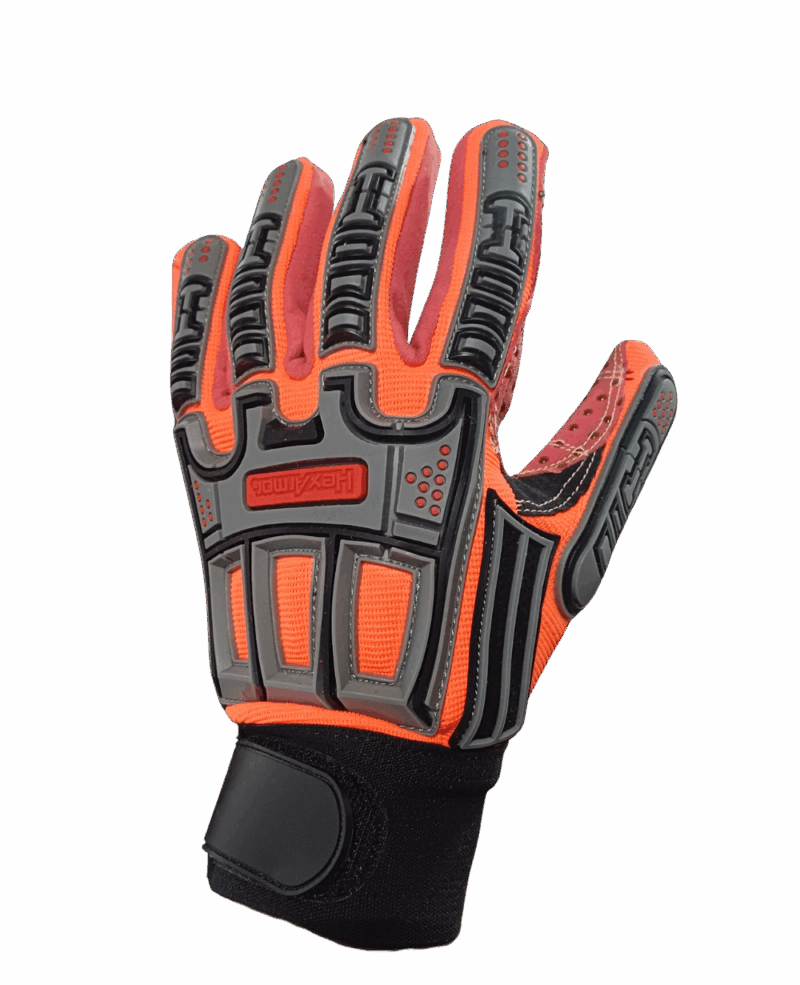 GANT ANTI-COUPURE HEXARMOR, CUT E/ANTI-IMPACT/PICOT, HV ORANGE