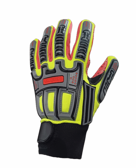 GANT ANTI-COUPURE HEXARMOR, CUT E/ANTI-IMPACT/PICOT, HV JAUNE