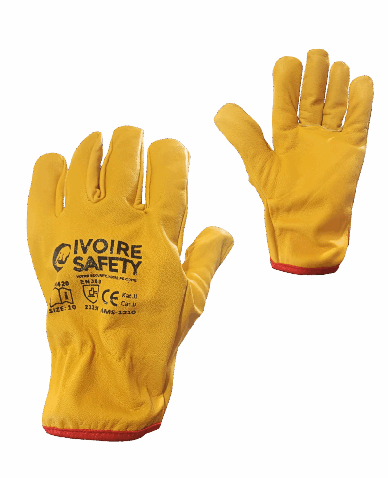 GANT MAITRISE IVOIRE SAFETY AMS-1210 EN CUIR DE CHEVRE, JAUNE – Image 3