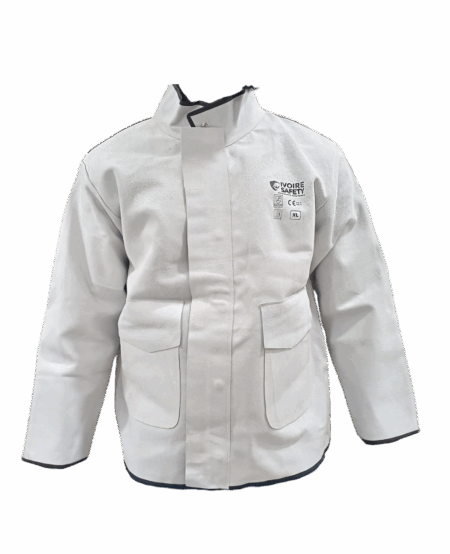 VESTE SOUDEUR IVOIRE SAFETY AMS-1510 EN CUIR CROUTE, GRIS