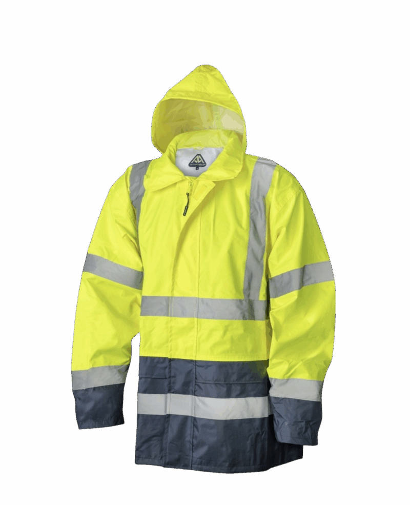ENSEMBLE DE PLUIE RAINSTORM JAUNE HV/NAVY OXFORD + BANDES REFLECHISSANTES – Image 2