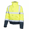 VESTE/PARKA IMPERMEABLE DOUBLE FLASH BOMBER JAUNE/NAVY AVEC BANDES REFLECHISSANTES