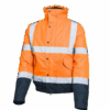 VESTE/PARKA IMPERMEABLE DOUBLE FLASH BOMBER ORANGE/NAVY AVEC BANDES REFLECHISSANTES