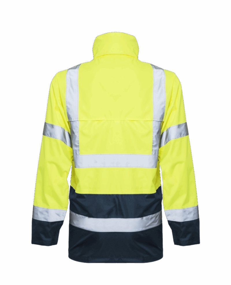 ENSEMBLE DE PLUIE RAINSTORM JAUNE HV/NAVY OXFORD + BANDES REFLECHISSANTES – Image 5