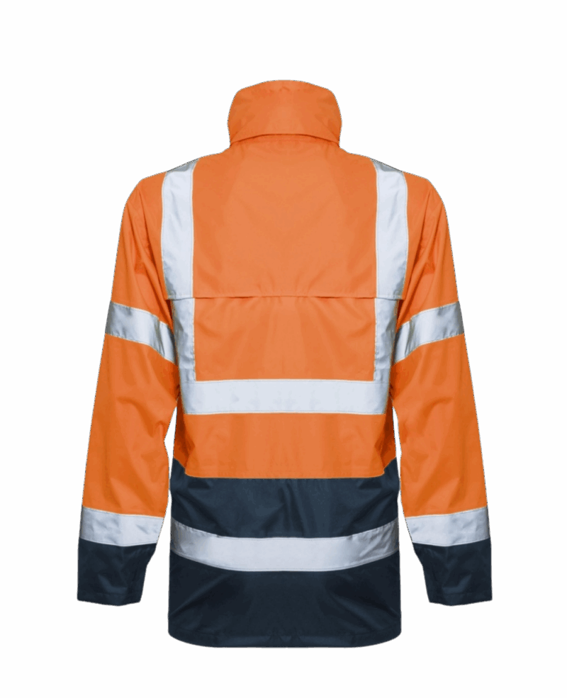 ENSEMBLE DE PLUIE RAINSTORM ORANGE/NAVY OXFORD + BANDES REFLECHISSANTES – Image 4