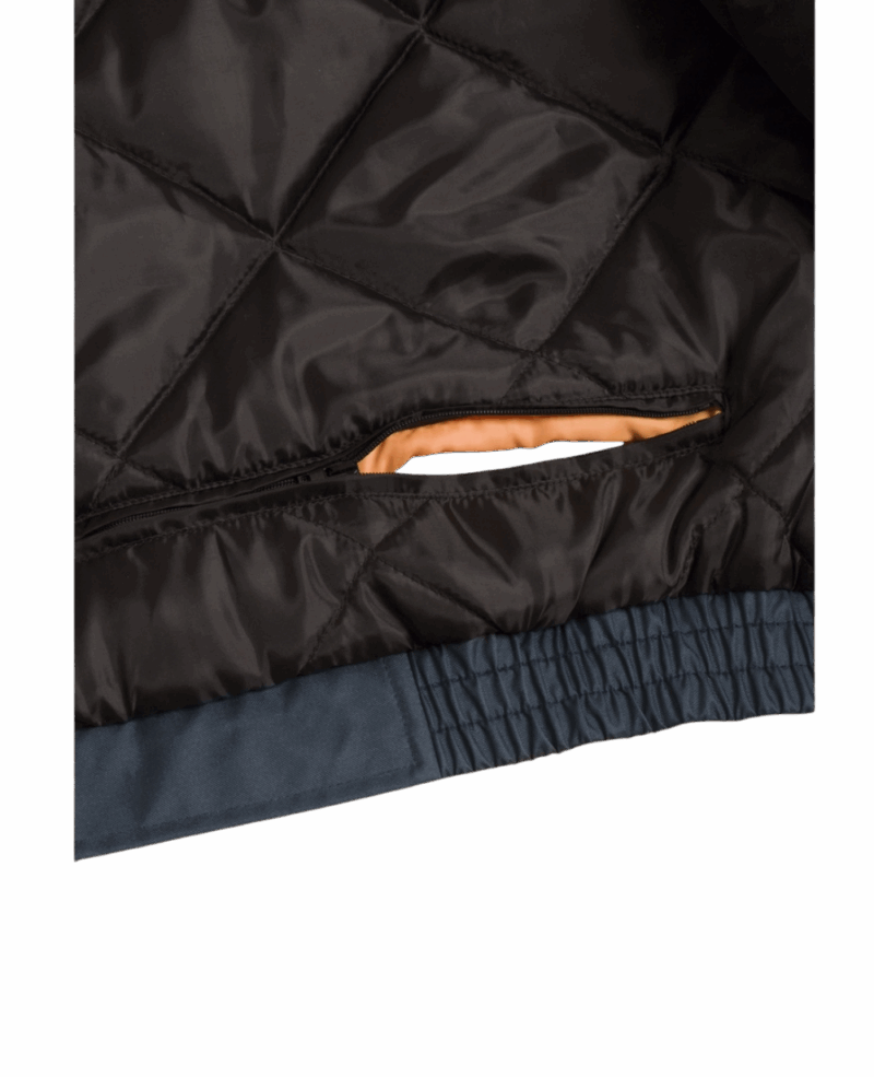 VESTE/PARKA IMPERMEABLE DOUBLE FLASH BOMBER ORANGE/NAVY AVEC BANDES REFLECHISSANTES – Image 6