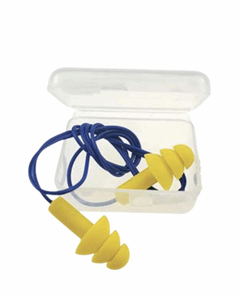 BOUCHON D'OREILLE REUTILISABLE JAUNE+BOITIER DE RANGEMENT(VENDU PAR BOITE DE 50) – Image 2