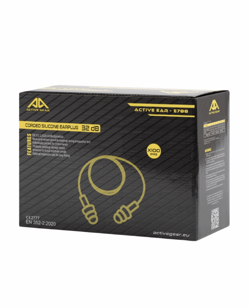 BOUCHON D'OREILLE REUTILISABLE JAUNE+BOITIER DE RANGEMENT(VENDU PAR BOITE DE 50) – Image 3
