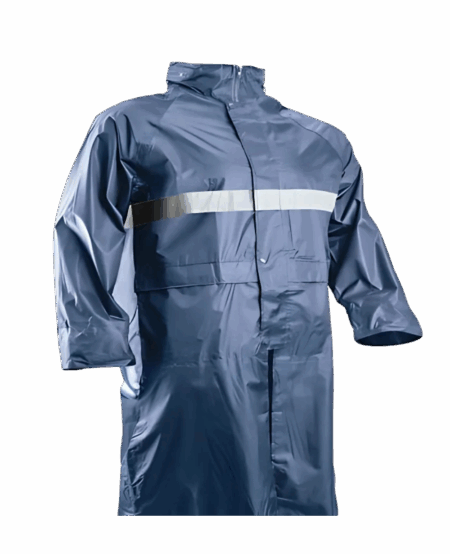 MANTEAU DE PLUIE NAVY BLUE AVEC BANDE REFLECHISSANTE 3CM