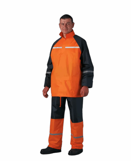 ENSEMBLE DE PLUIE PVC SOUPLE ORANGE FLUO