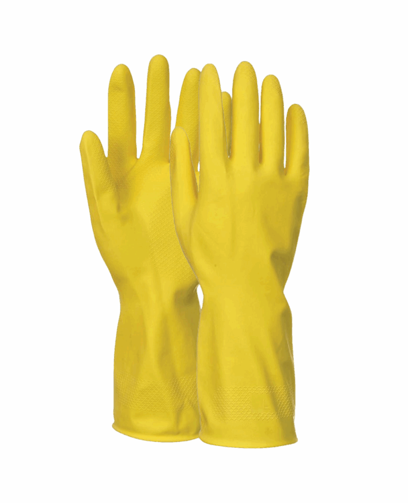 GANT LATEX JAUNE ACTIVE CHEM, CONTACT ALIMENTAIRE EPAISSEUR 0,30MM
