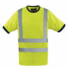 T-SHIRT MANCHE COURTE HAUTE VISIBILITE, JAUNE FLUO QUATRE BANDES
