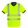 T-SHIRT YARD COL V HI-VIZ ORANGE, 100% POLYESTER + BANDES RETRO