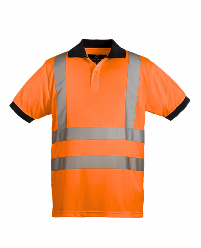 POLO YARD MANCHE COURTE HV ORANGE AVEC BANDE RETROREFLECHISSANTE