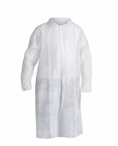 BLOUSE JETABLE ACTIVE COVER X410, BLANC EN POLYPROPYLENE 40G COL CLASSIQUE