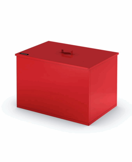 BAC A SABLE DAKEN EN ACIER PEINT ROUGE CAPACITE 100L DIMENSSIONS 600X401X410