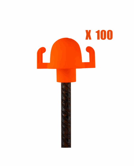 EMBOUT DE SECURITE ORANGE AVEC CROCHET (SAC DE 100 PCS)