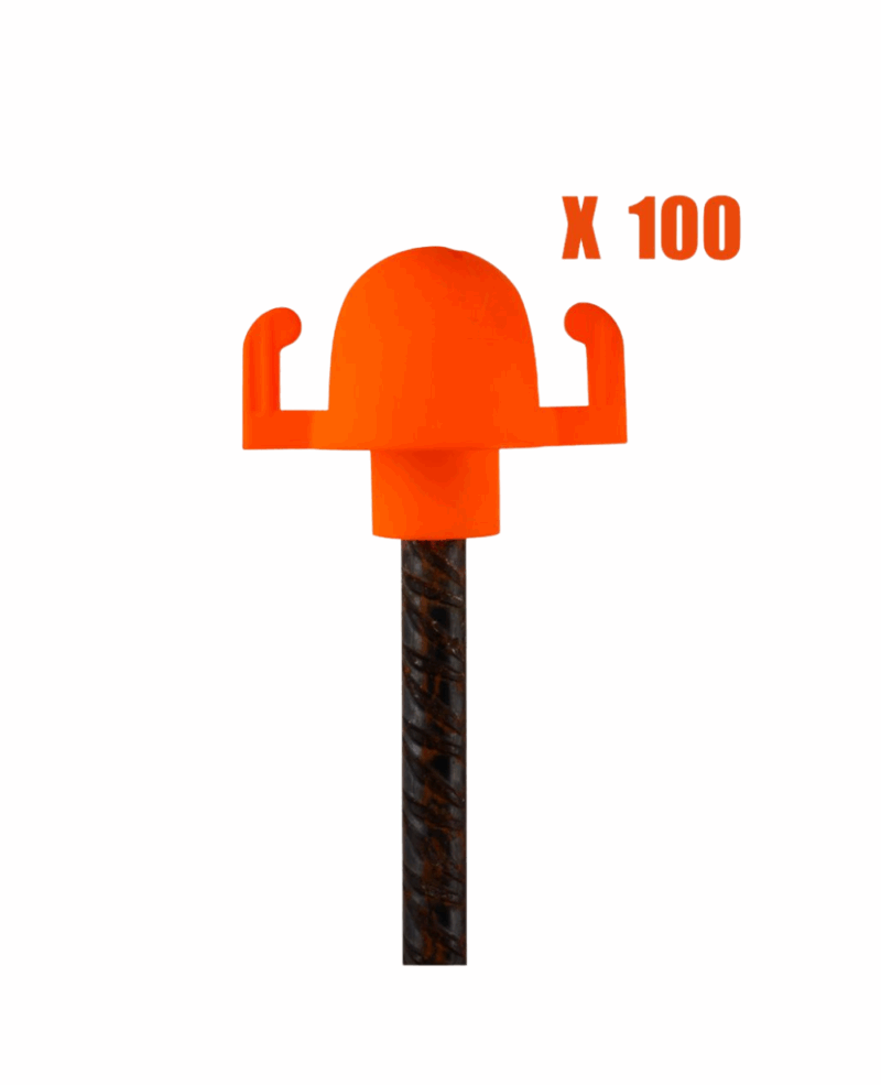 EMBOUT DE SECURITE ORANGE AVEC CROCHET (SAC DE 100 PCS)