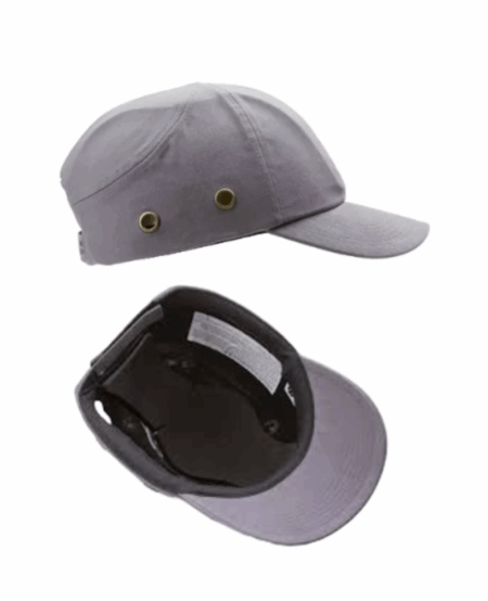 CASQUETTE DE SECURITE ANTI-HEURT GRIS COQUE ABS + REGLAGE VELCRO