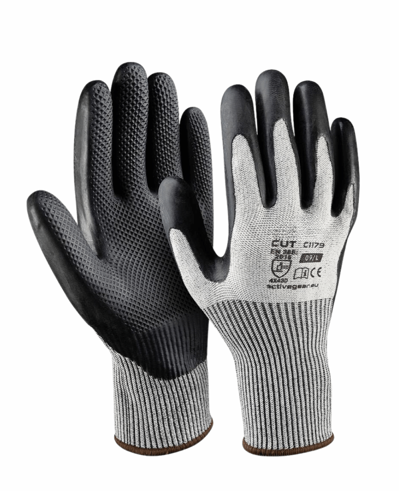 GANT ACTIVE CUT C1180, ANTI-COUPURE CUT D ENDUCTION LATEX NOIR DIAMOND GRIP