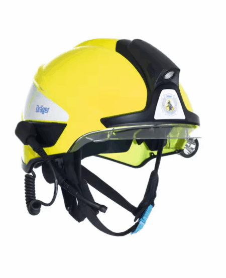 CASQUE POMPIER DRAEGER HPS SAFEGUARD, JAUNE FLUORESCENT ECRAN FACIAL ANTI-RAYURE