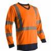 T-SHIRT MANCHE LONGUE SUNO II HAUTE VISIBILITE ORANGE/BLEU NAVY