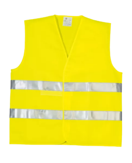 GILET HI-VIZ JAUNE DOUBLE BANDE CLASSE 2.