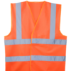 GILET HI-VIZ ORANGE DOUBLE BANDE CLASSE 2.