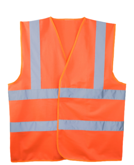 GILET HI-VIZ ORANGE DOUBLE BANDE CLASSE 2.