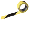 RUBAN DE SIGNALISATION ADHESIF NOIR/JAUNE 66 METRES X 50MM