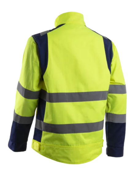 VESTE DE TRAVAIL HIBANA JAUNE HAUTE VISIBILITE/MARINE POLYCOTON
