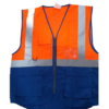 GILET DE SIGNALISATION HV ORANGE/BLEU 4 BANDES RETRO REFLECHISSANTES + POCHE