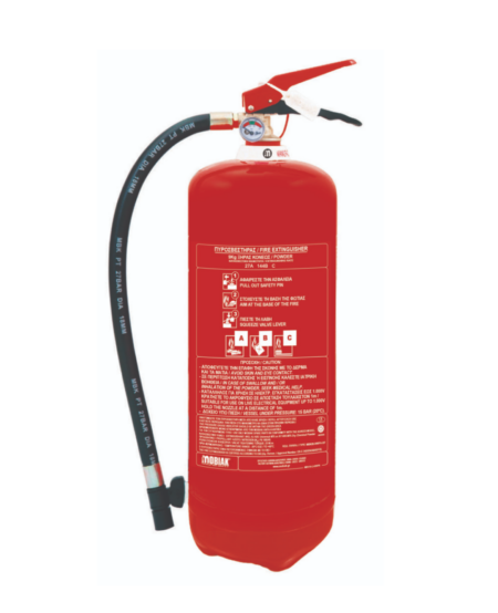 EXTINCTEUR A POUDRE ABC 9KG PRESSION PERMANENTE MOBIAK SERIE STANDARD + SUPPORT