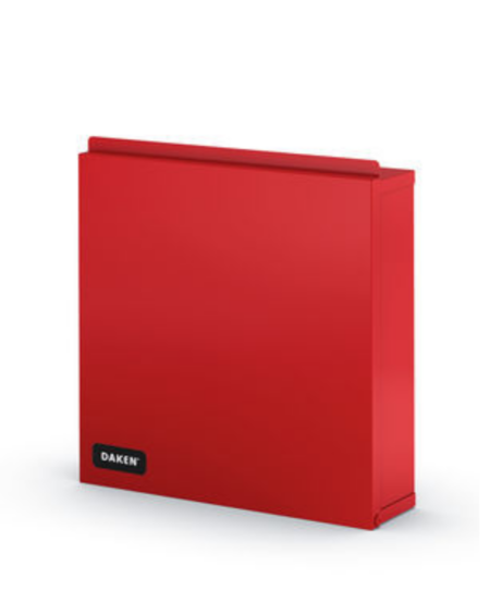 COFFRE A COUVERTURE ANTI-FEU COULEUR ROUGE DIMESSIONS 300X300X80MM EPAISSEUR 0,6