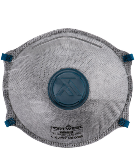 MASQUE PORTWEST FPP2 CARBONE + VALVE PAQUET DE 10 PIECES