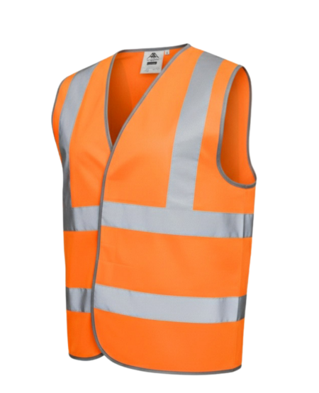 GILET DE SECURITE IVOIRE SAFETY ORANGE + 4 BANDES REFLECHISSANTES